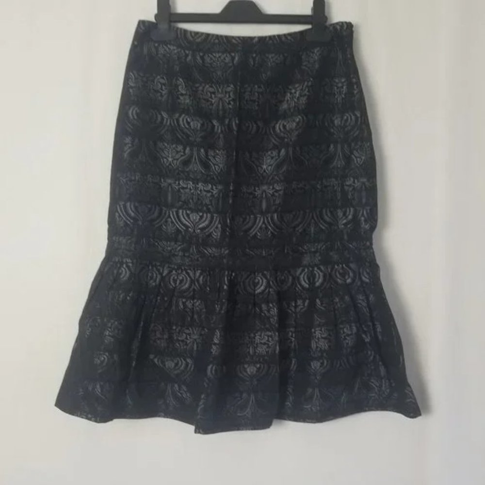 Harold's Floral Midi Fit Flare Skirt Size 2 (239) - image 1